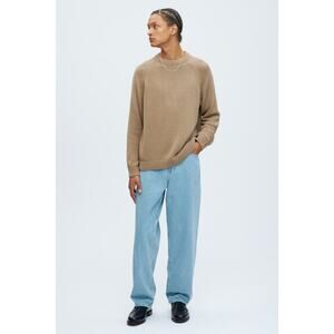 KOTN Crewneck Knit Cotton Sweater Men's Size Medium Fawn